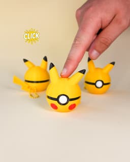Pikachu Ball Fidget Clicker Keychain 3d model