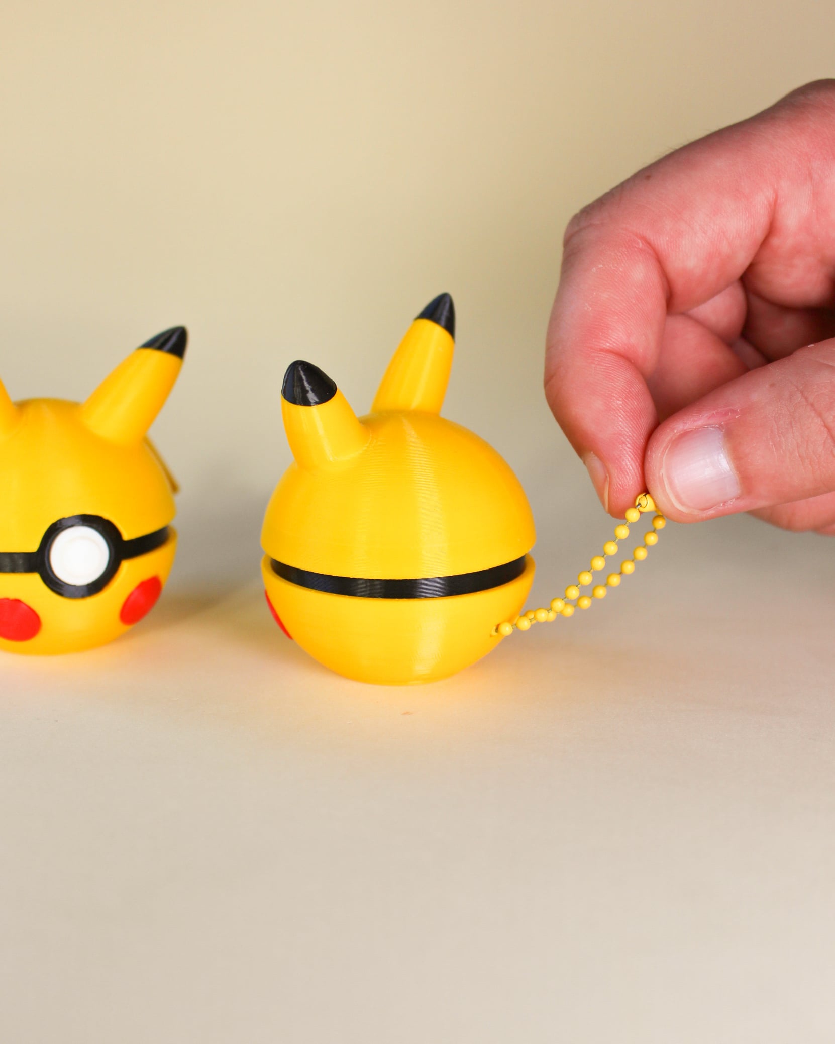 Pikachu Ball Fidget Clicker Keychain 3d model