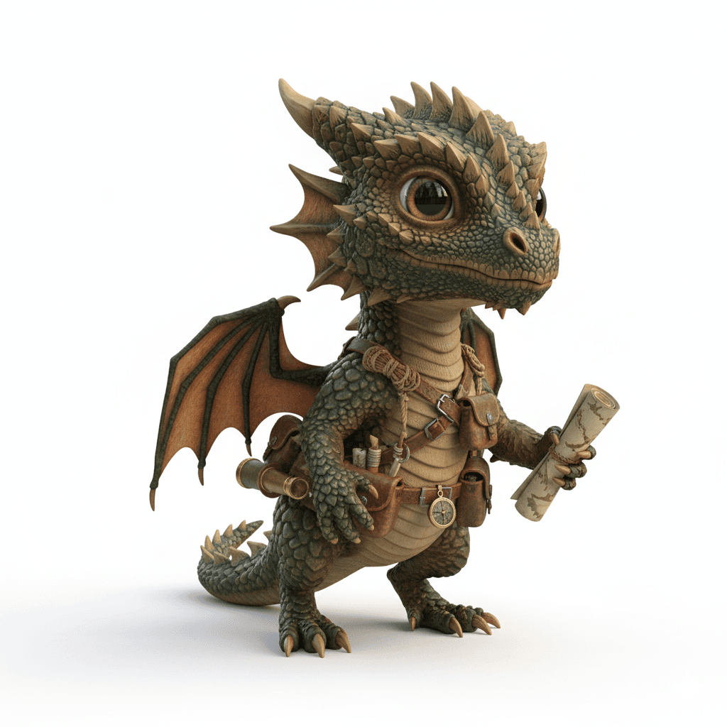 Cute Dragon : Small Traveler Dragon Adventure Beast 3d model