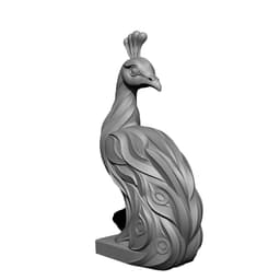 Mystical Peacock Statue Minimalist 3d model