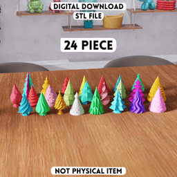 24 Pcs Mini Christmas Tree Ornament Bundle 3d model