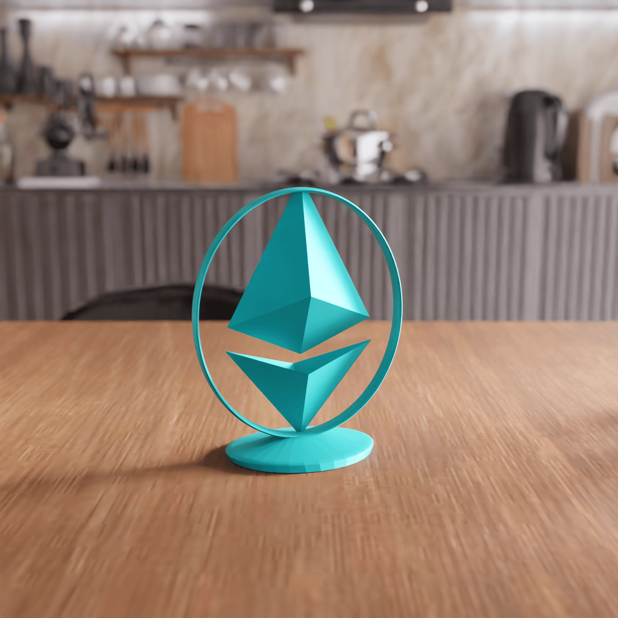 Ethereum Crypto Low-Poly Desktop Statue 3d model
