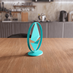 Ethereum Crypto Low-Poly Desktop Statue 3d model