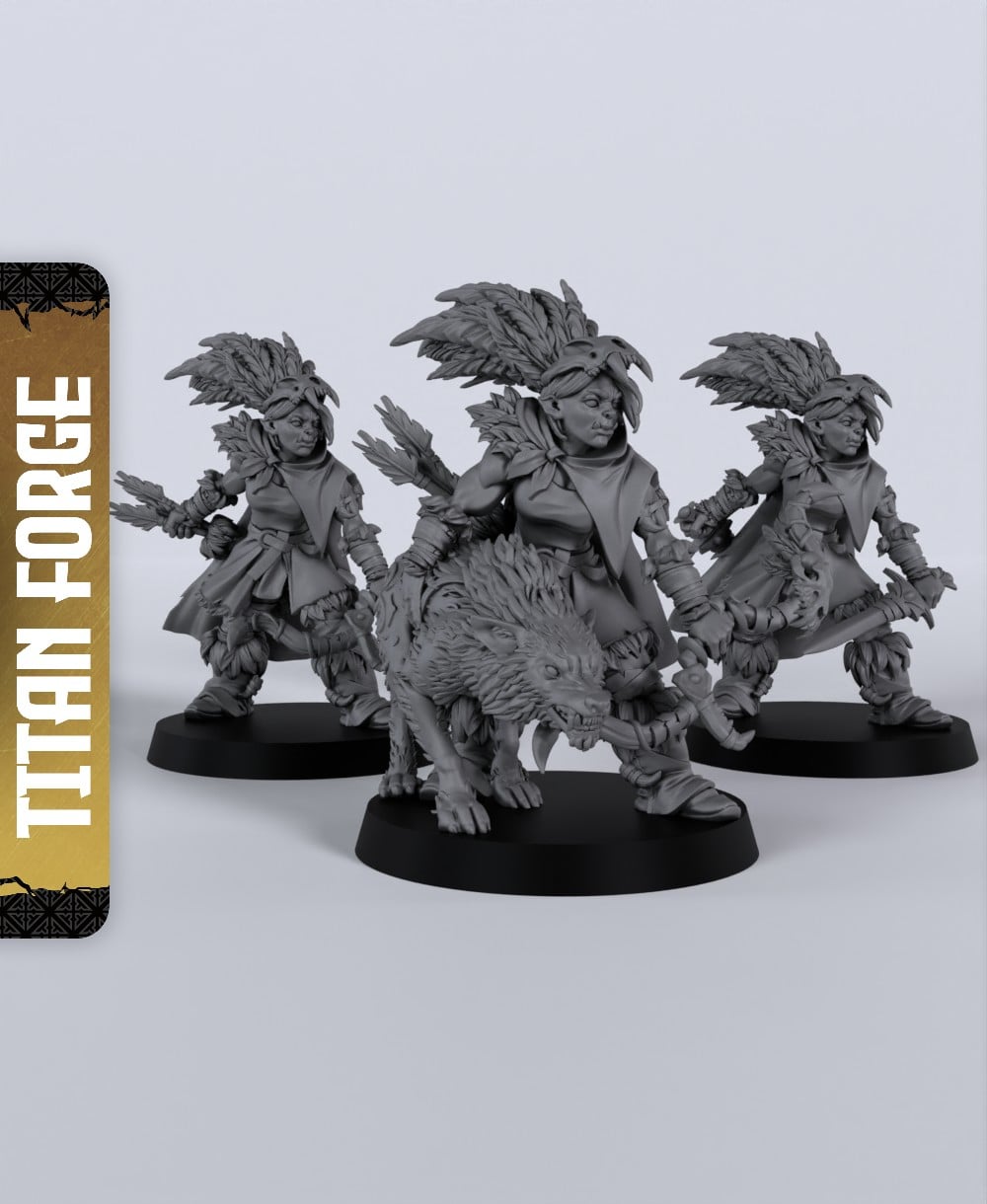 Half-Orc Ranger - With Free Dragon - 5e DnD Inspired for RPG and Wargamers 3d model