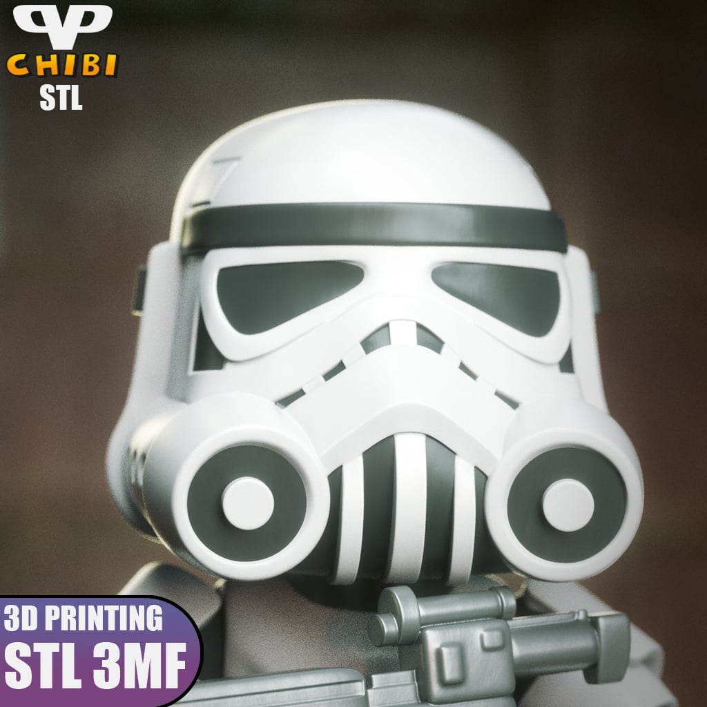 Stormtrooper Chibi STL for 3D Printing ChibiSTL 3DXM 3d model