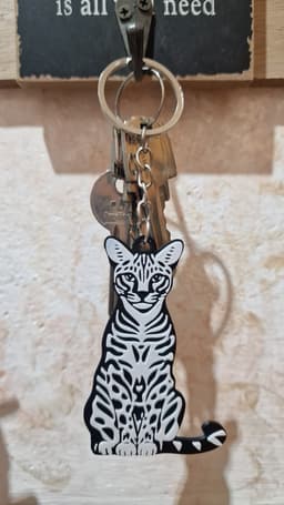 Ocelot keychain+magnet 3d model