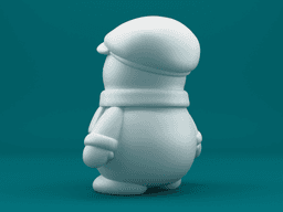 Minimalist Snowman with Flat Cap – Cute Christmas 3D Printable Figurine 3d model