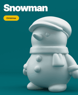Minimalist Snowman with Flat Cap – Cute Christmas 3D Printable Figurine 3d model