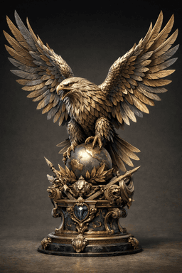 Majestic Eagle Guardian Statue 3d model