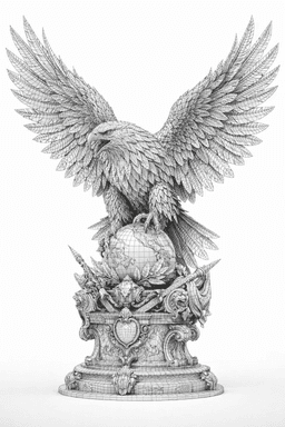 Majestic Eagle Guardian Statue 3d model