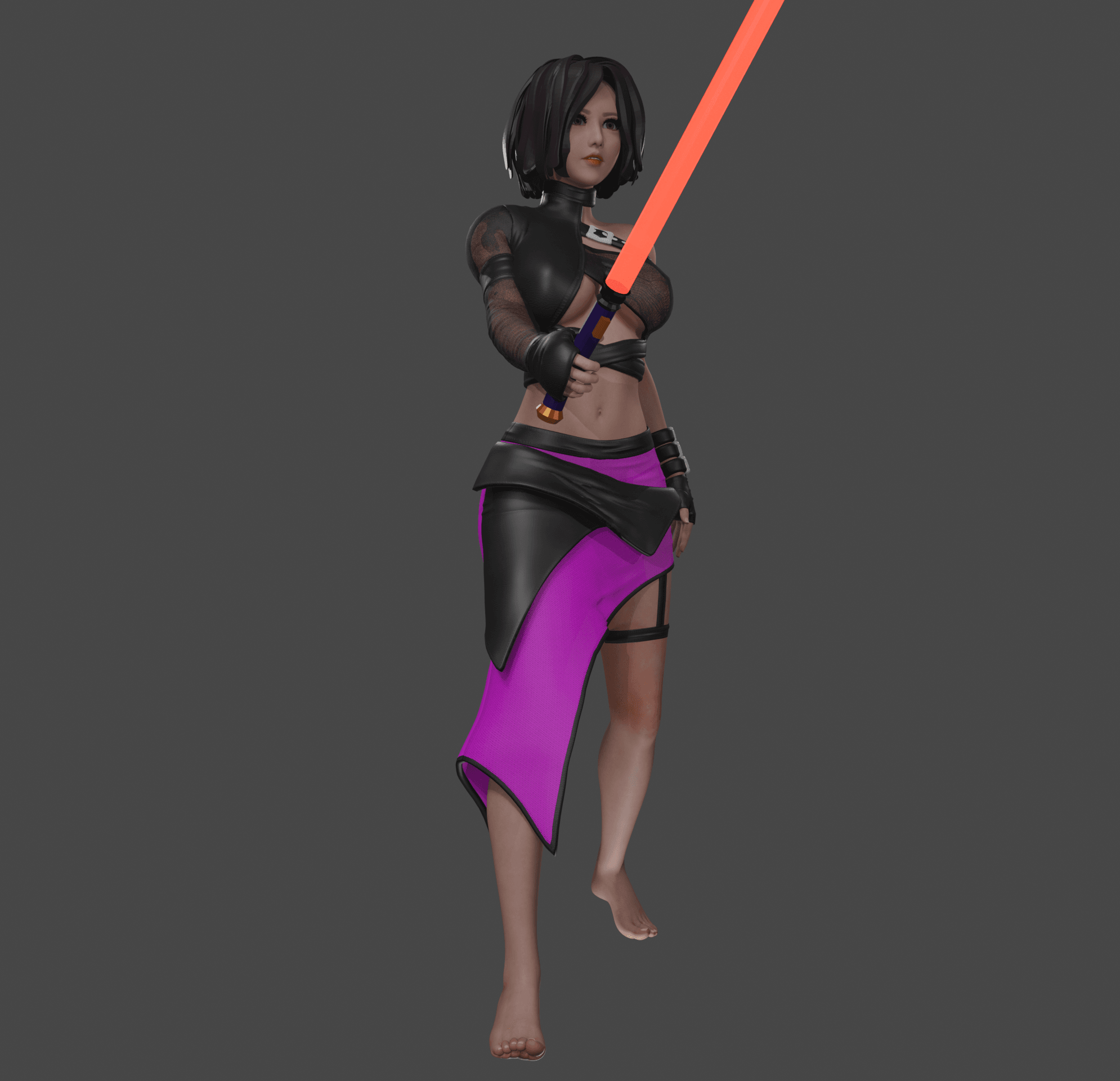 Cute Sith Girl v2 3d model