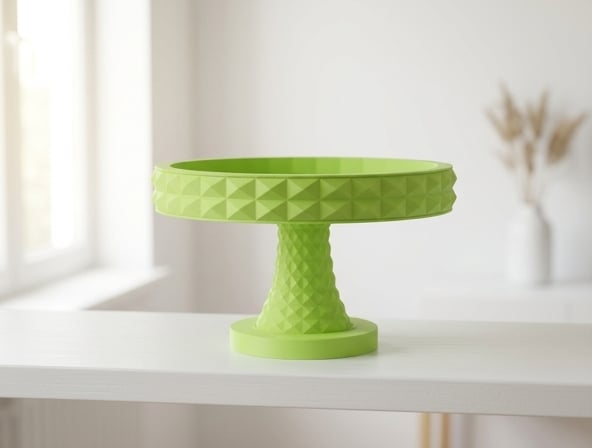 Lime Prism Pedestal Tray with Cube Pattern 3d model