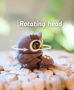 Observing Owl - Articulated Fidget Owl - Ludo 3D Printed Flexy Fidget Toy 3d model