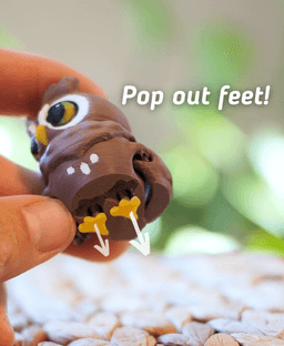 Observing Owl - Articulated Fidget Owl - Ludo 3D Printed Flexy Fidget Toy 3d model