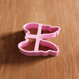Angel Wings Cookie Cutter Stamp Utensil 3d model