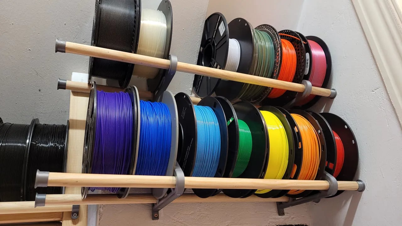 Filament Spool Shelf system - V2 3d model