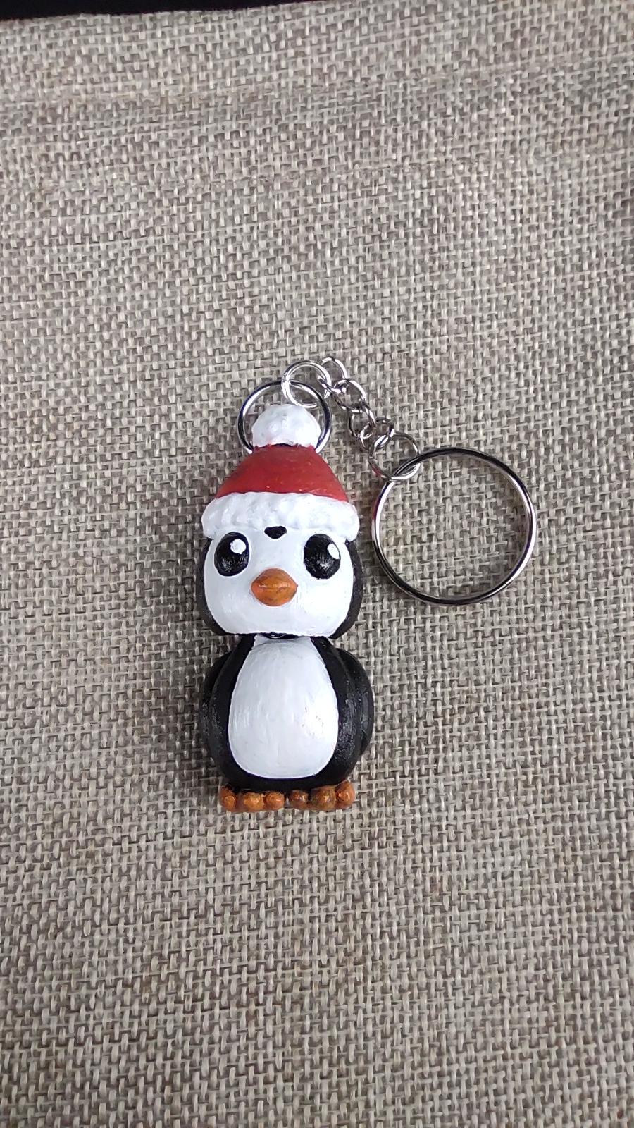 Penguin with Hat Keychain 3d model