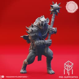 Gnoll Warband - Tabletop Miniatures (Pre-Supported STL) 3d model