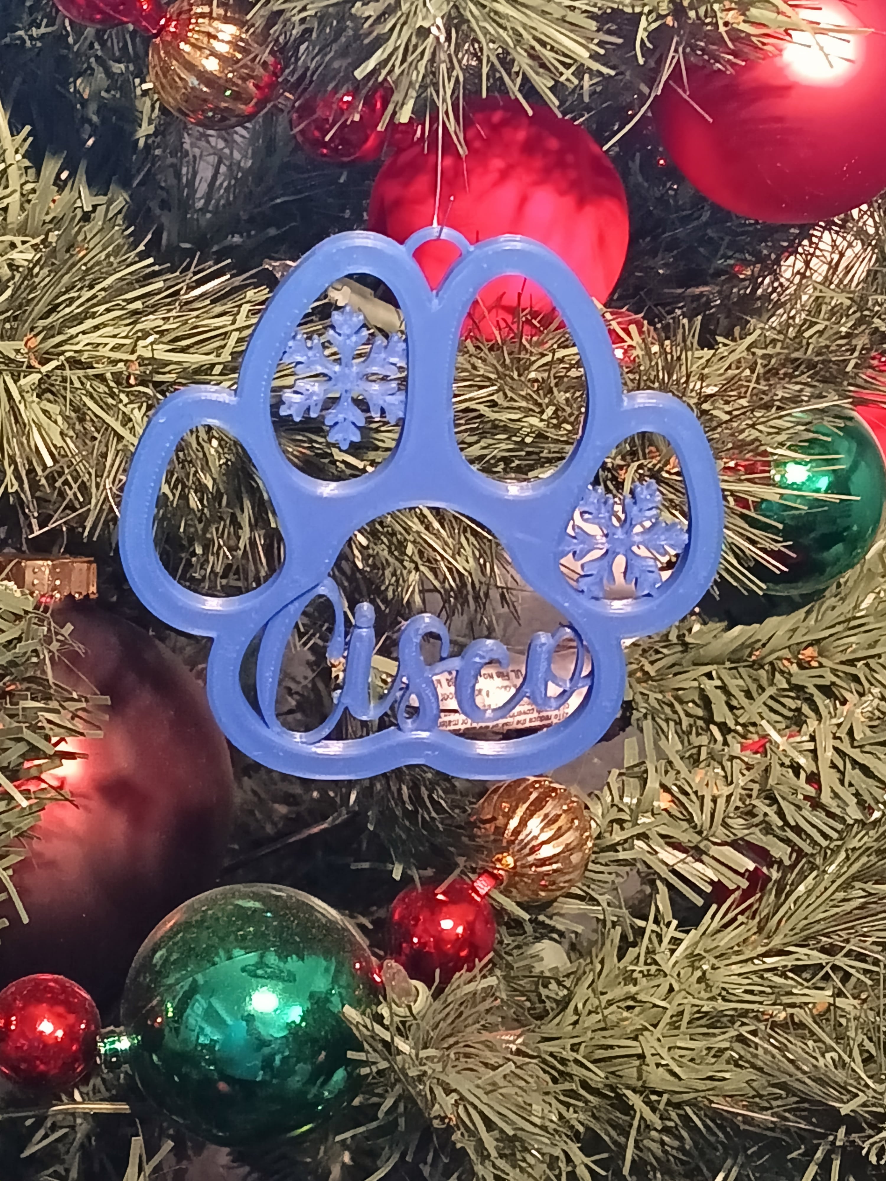 Cisco Pet Dog Paw Print Christmas Ornament Decoration 3d model