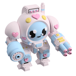 UWU Strike Force Heartbreaker Cute Sci-Fi Heart-Themed Mech Miniature for Tabletop Wargames | Royal 3d model