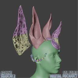 Lest Jewelry Accessories Cosplay Set Arcane League of Legends 3d model