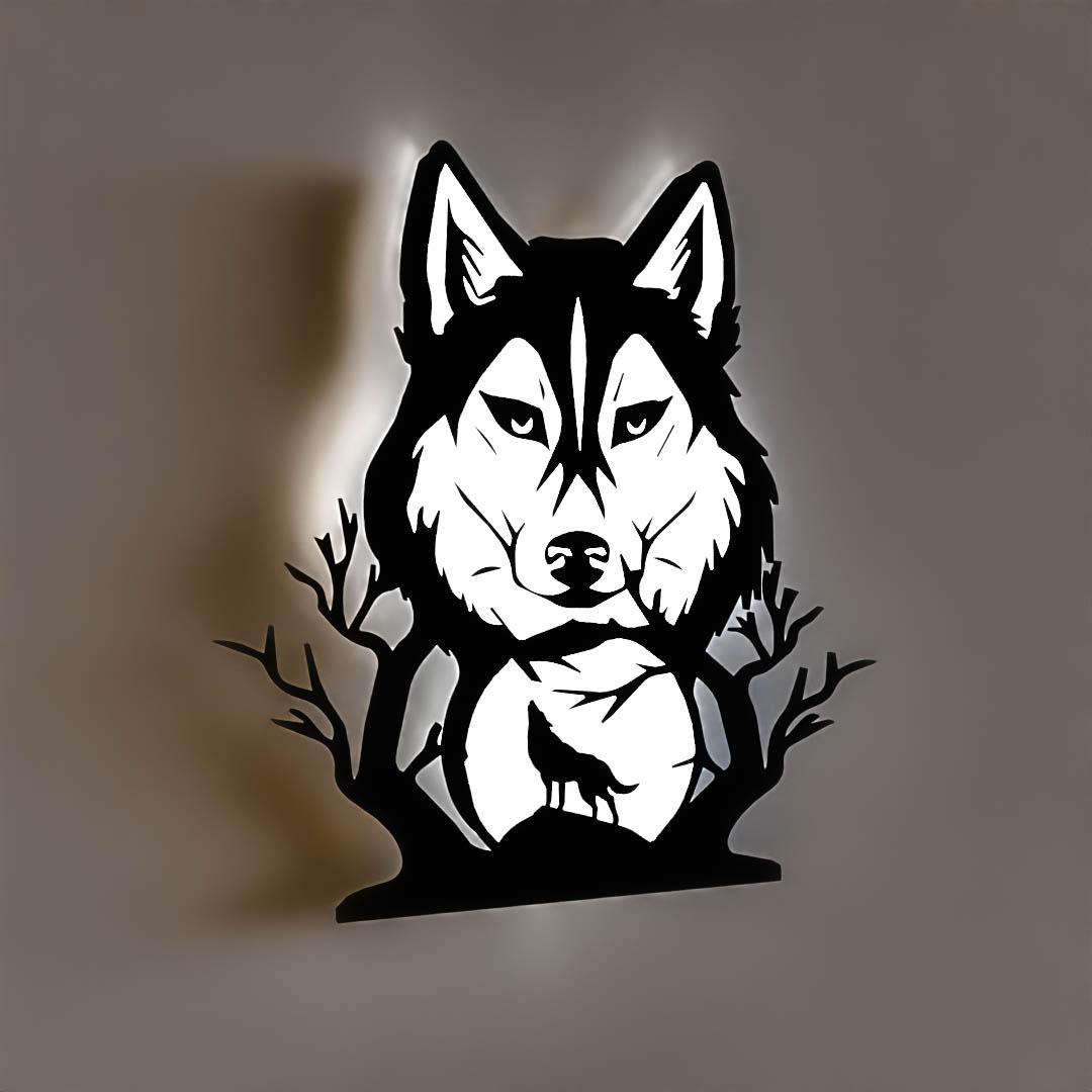 Wolf Wall Art - MultiColored Print in Place 3d model