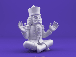 Sitting Nutcracker Soldier – 3D Printable Cross-Legged Christmas Figurine 3d model