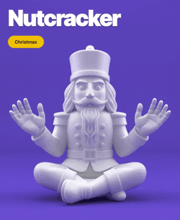 Sitting Nutcracker Soldier – 3D Printable Cross-Legged Christmas Figurine 3d model