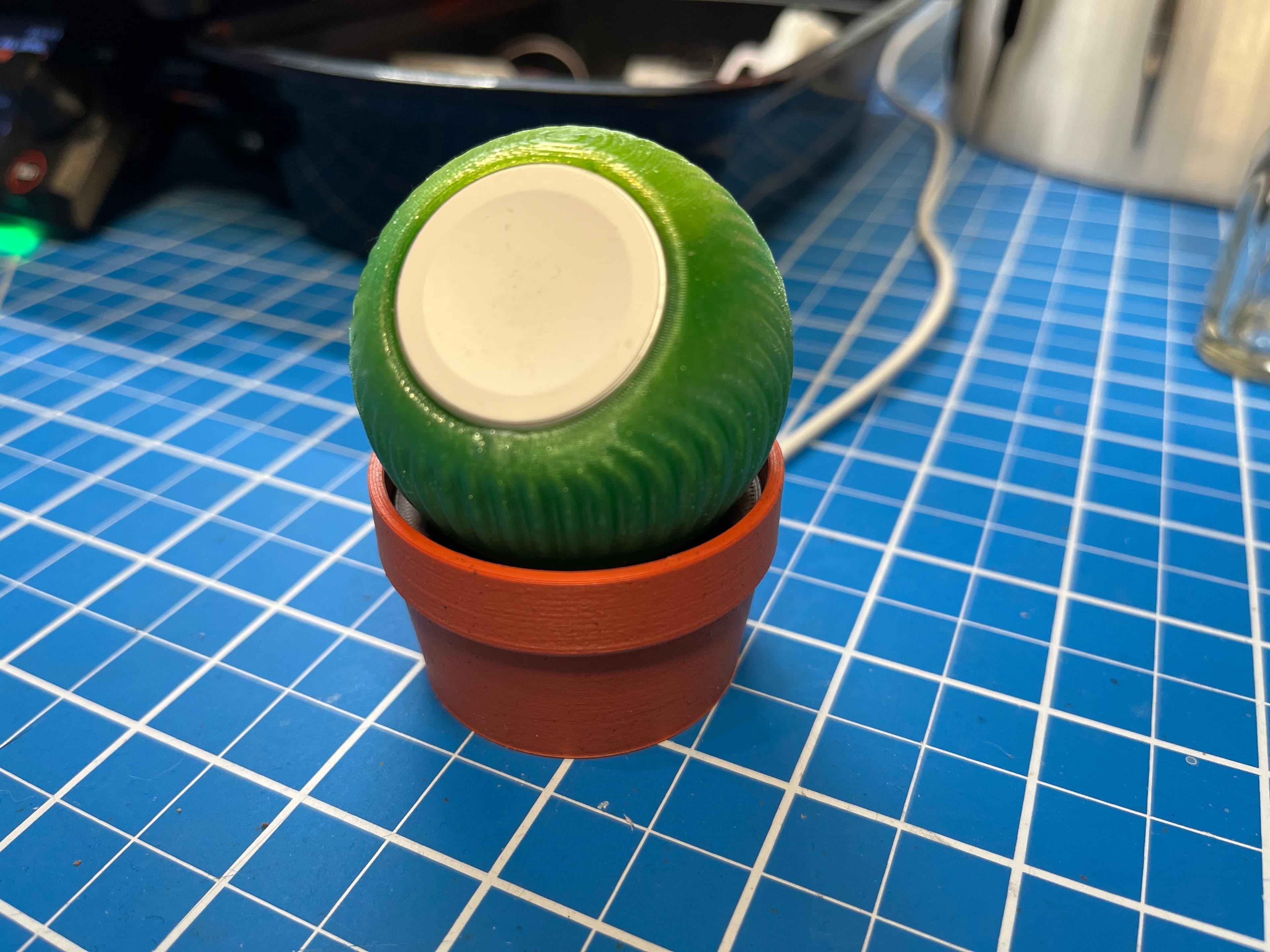 Super cute! I've printed two so far. The pot is Polymaker Polyterra "Marble Brick" and the plant is Protopasta "Forest Fantasy" with some random brown PLA for the dirt layers.