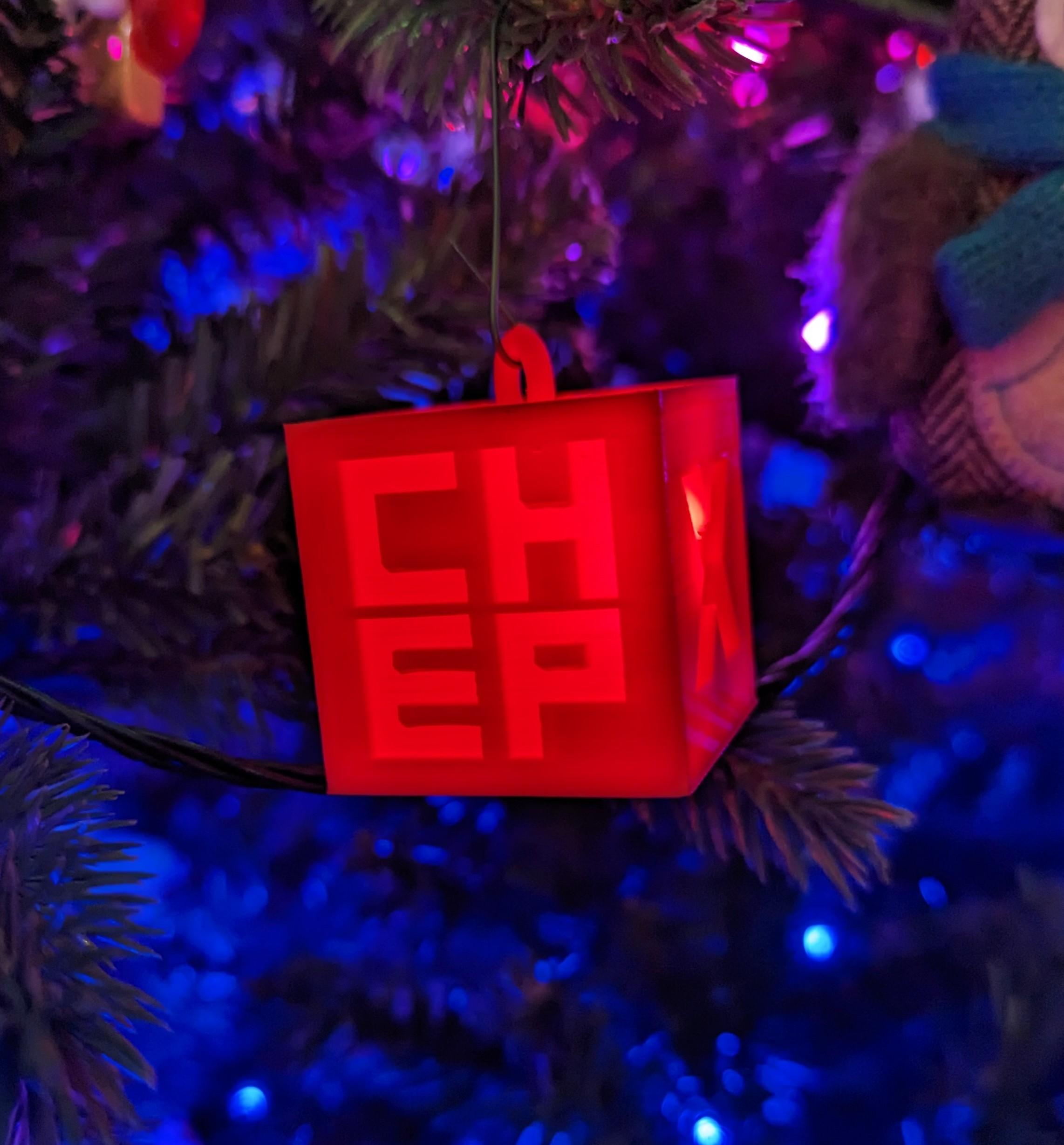 CHEP Cube Christmas Ornament & V5.2 Profile - Printed in @Polymaker_3D PolyLite Red on the @SliceWorx3D Kingroon #KP3SPROS1 - 3d model