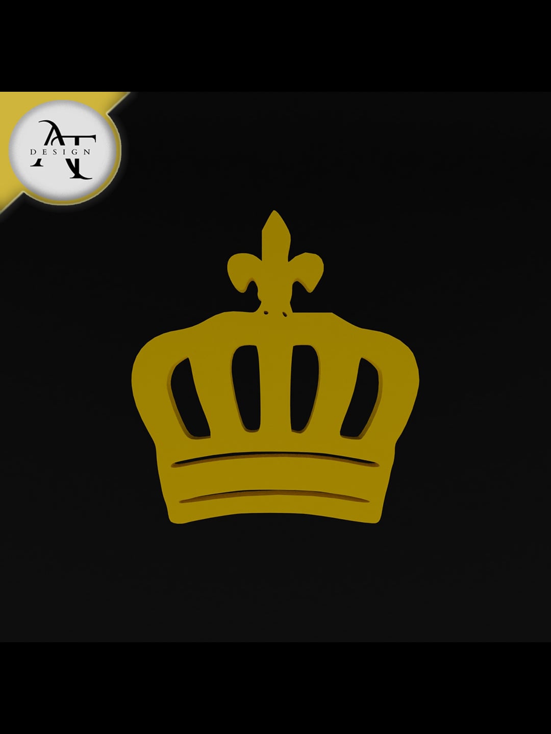 Simple Crown Symbol - 2D Art 3d model