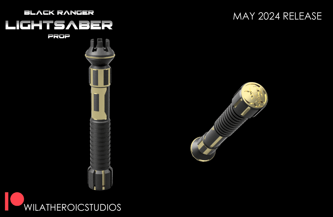 Black Ranger Lightsaber with LED Blade 3d model
