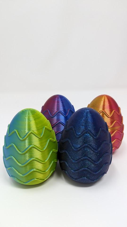 Easter Egg with Wavy Decorations 3d model