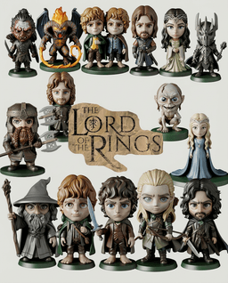 Lord of the Rings STL Files - Frodo Gandalf Aragorn - Fantasy 3D Print Models 3d model
