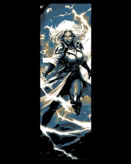 Fanart sketches of a Superhero - Marvel character Storm from X-men - Set of bookmarks 3d model