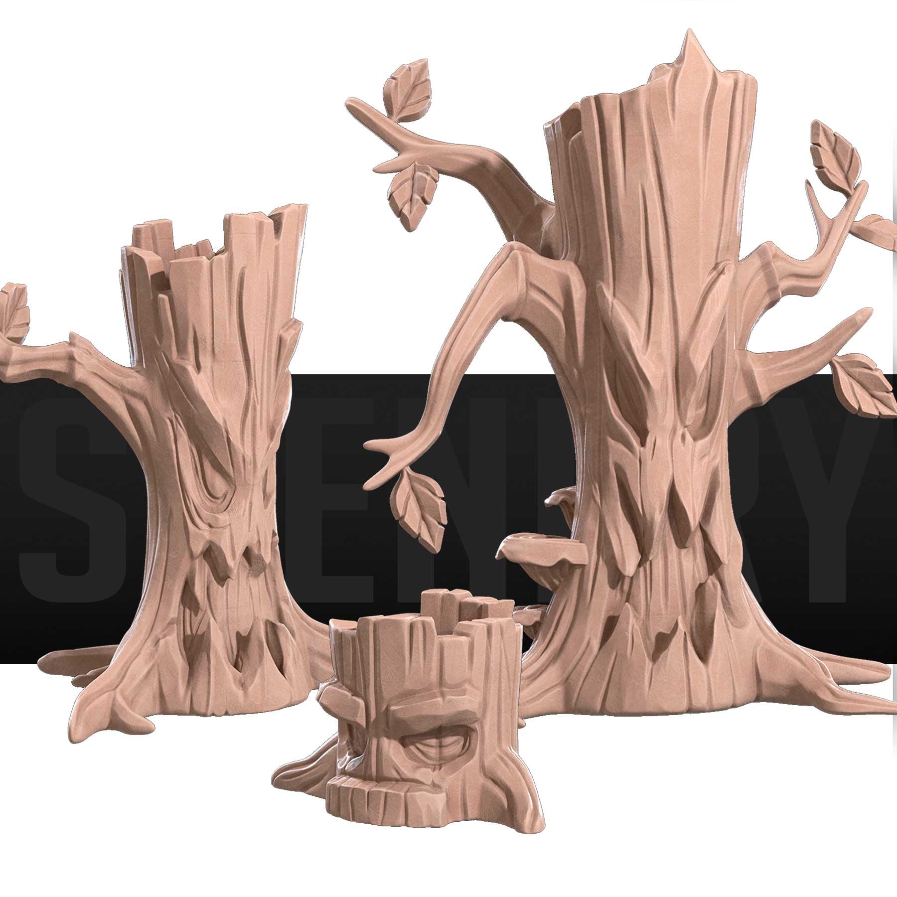 Halloween Spooky Trees Pack 3d model