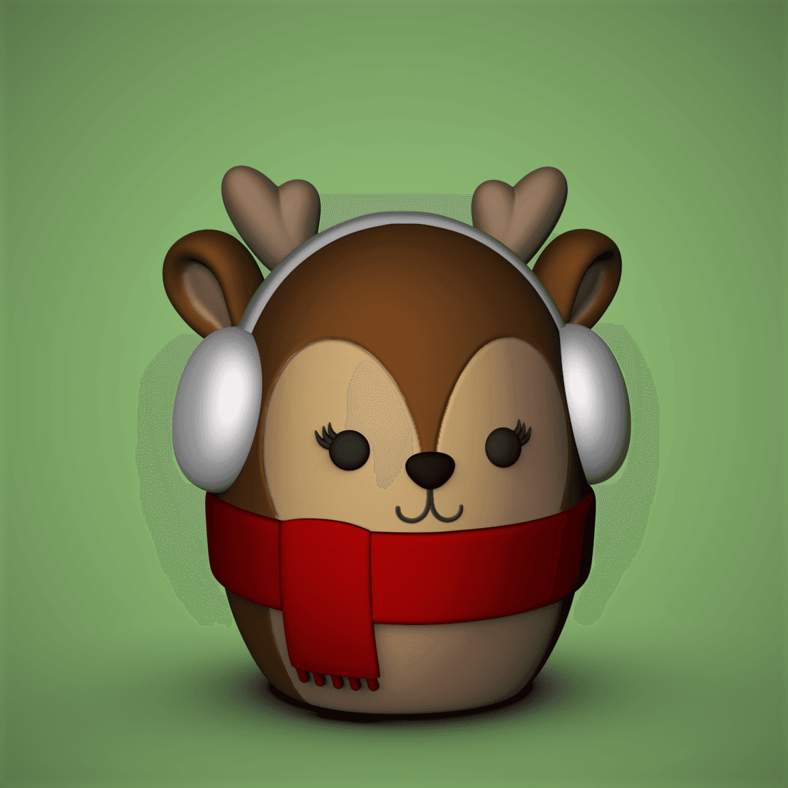 Cute Deer Container 3d model