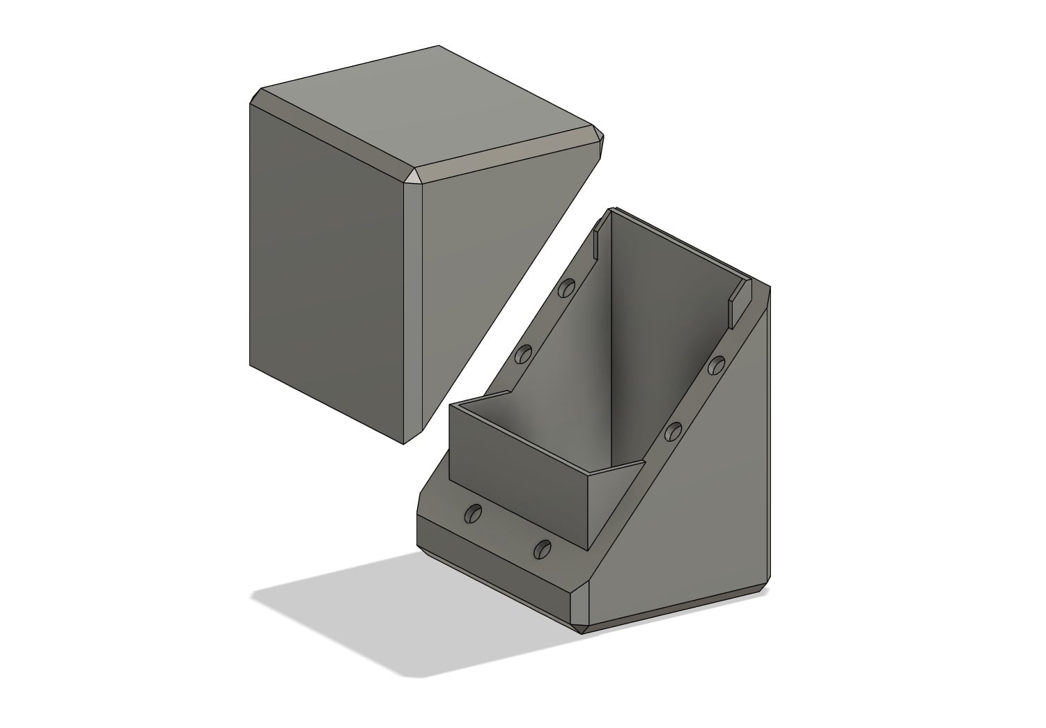Magnetic Boulder Deck Box - For Standard Sized Cards Decks 3d model