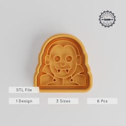 Vampire Shape Cutter & Stamp Set, Spooky Cookie & Fondant Tools, 3 Sizes, 6 Pieces, Perfect for Halloween & Gothic Baking PRODUCT_3454 3d model