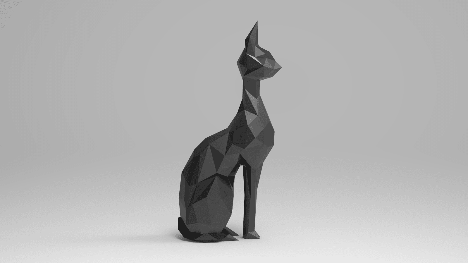 Low Poly Cat Statue 3d model