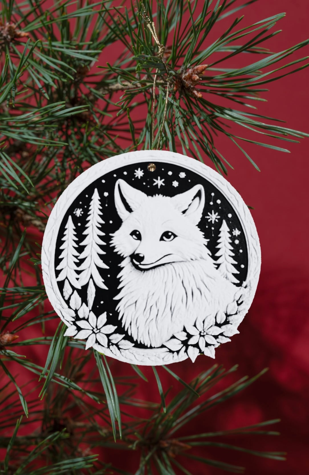 Christmas Artic Fox Decoration 3d model