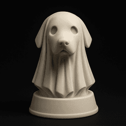 Ghost Dog Bust - Halloween Dog Statue - STL 3MF - 3D Printable Dog Model 3d model