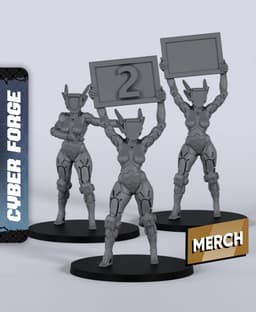 Ring Bots - With Free Cyberpunk Warhammer - 40k Sci-Fi Gift Ideas for RPG and Wargamers 3d model