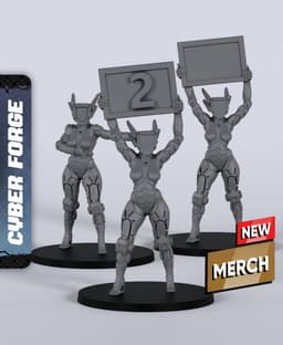 Ring Bots - With Free Cyberpunk Warhammer - 40k Sci-Fi Gift Ideas for RPG and Wargamers 3d model