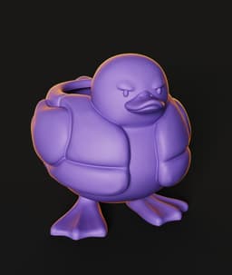 Buff Duck Planter STL | Desk Decor 3D Print | Functional 3d model