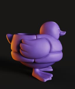 Buff Duck Planter STL | Desk Decor 3D Print | Functional 3d model