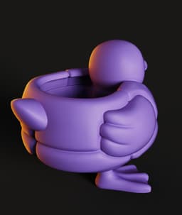 Buff Duck Planter STL | Desk Decor 3D Print | Functional 3d model