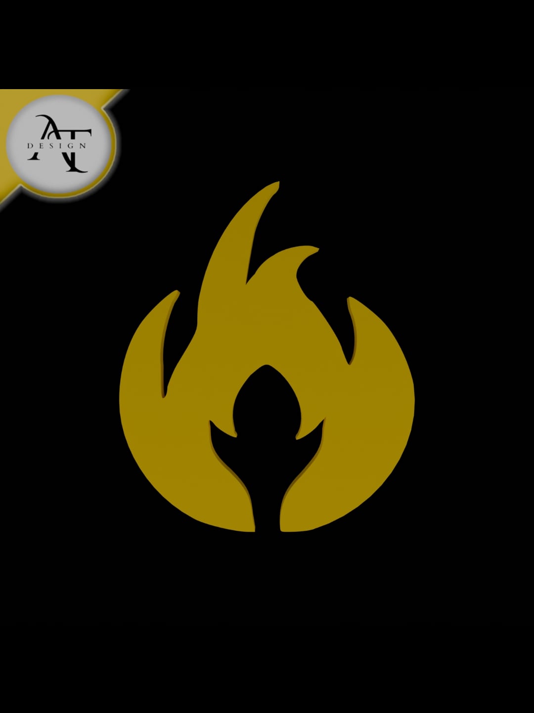 Simple Flame Symbol - 2D Art 3d model