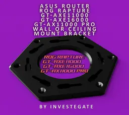 ASUS ROUTER WALL CEILING MOUNT BRACKET GT-AXE11000 GT-AXE16000 AX11000 PRO ROG RAPTURE INVISIBLE WIFI 6E 3d model