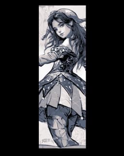 sketches of the beauty of the women of the fantasy village - set of bookmarks 3d model
